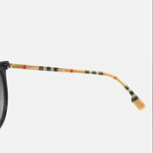 Burberry Sunglasses Black Brown Check Gray Gradient Lenses - Picture 6 of 8